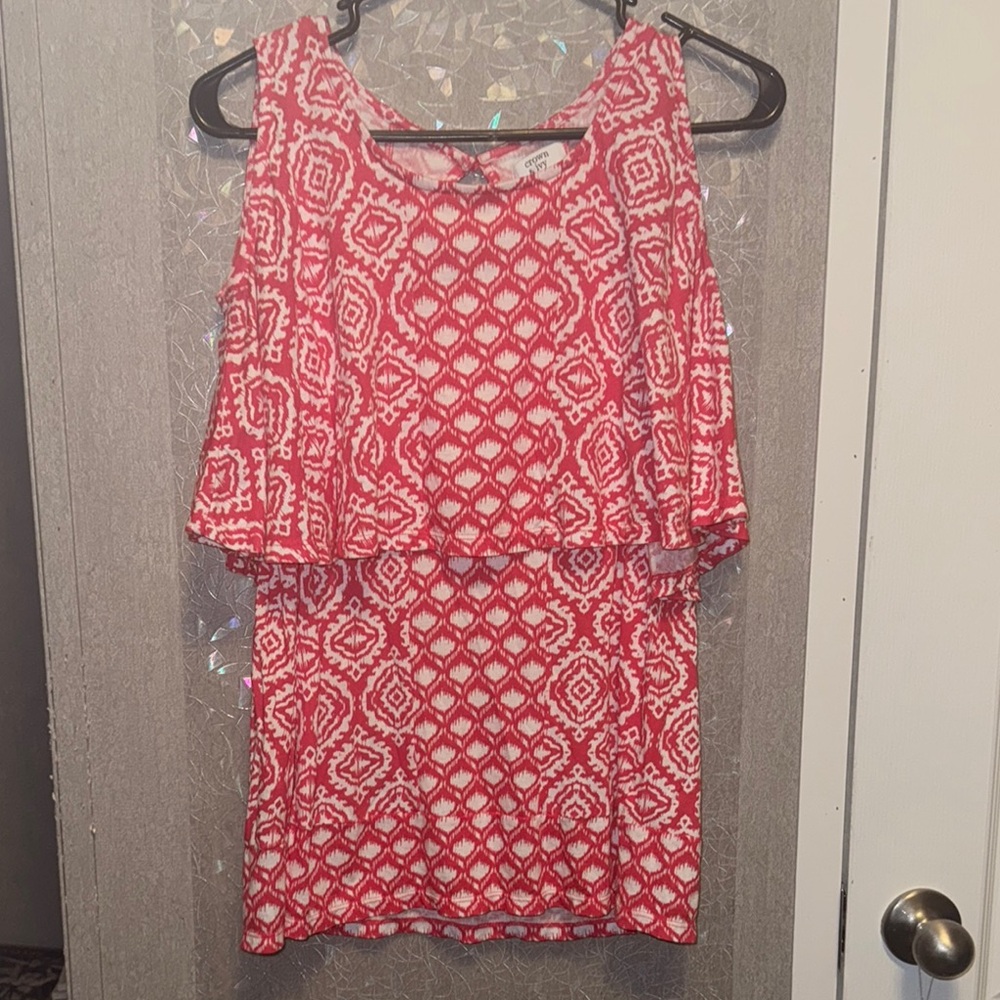 Stylish Red Patterned tank